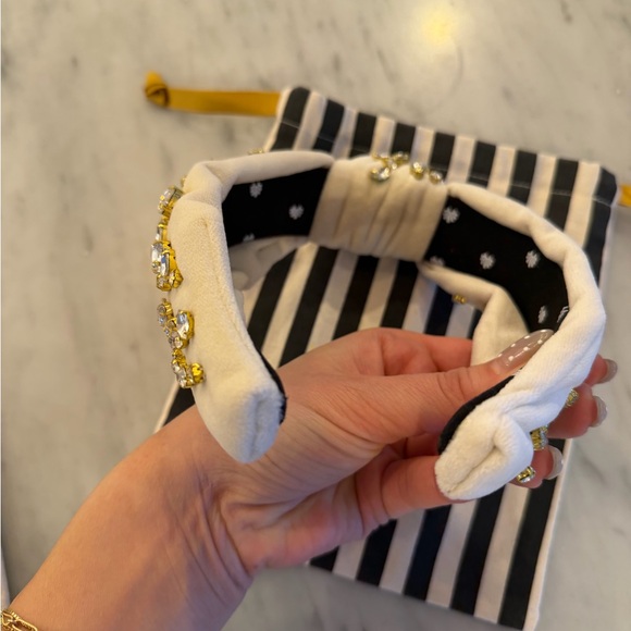 Lele Sadoughi Cream and Gold Crystal Headband - Picture 3 of 4